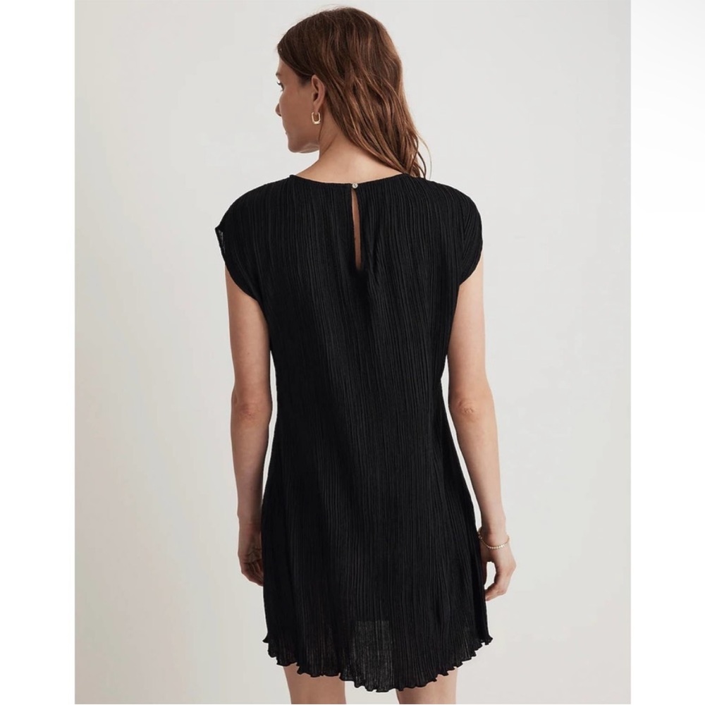 Madewell Plissé Mini Tee Dress Black - Picture 4 of 9